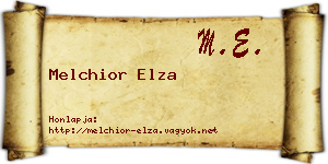 Melchior Elza névjegykártya
